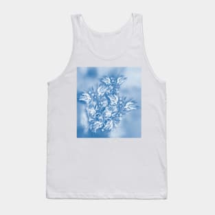 Beautiful flower bouquet on a rippled blue background Tank Top